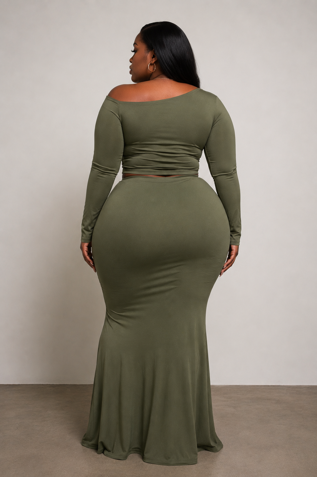 One Side Off Shoulder Top & Skirt Set