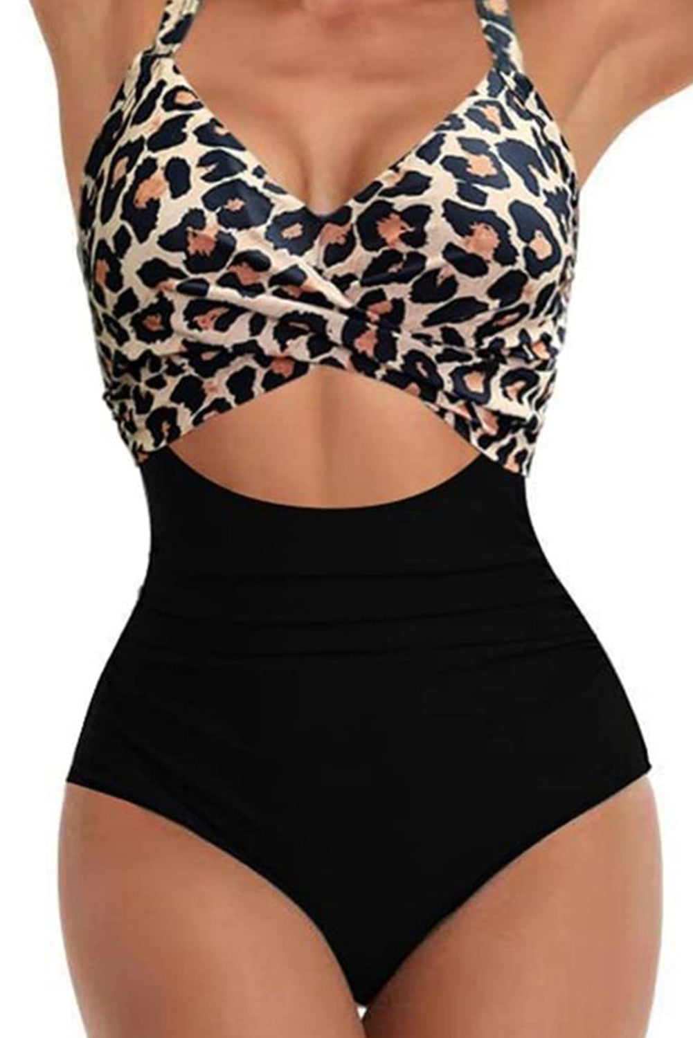 Pink Crossed Cutout Backless Monokini