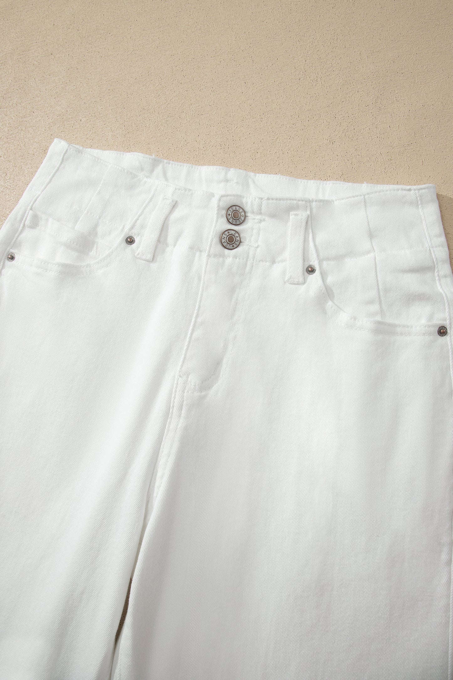 2-Button High Waist Wide Leg Jeans