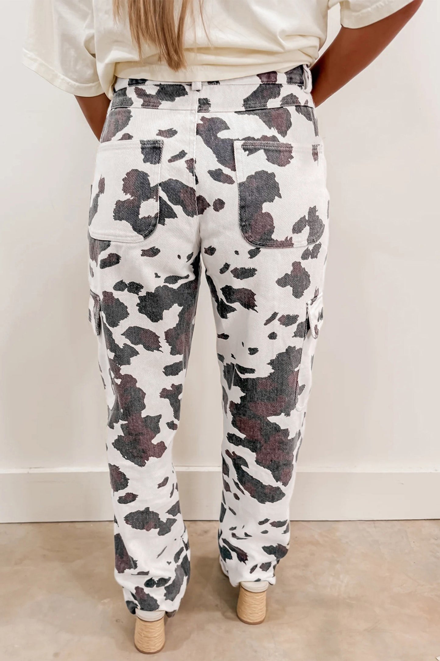 Brown Cow Spots Multi Pocketed Jeans