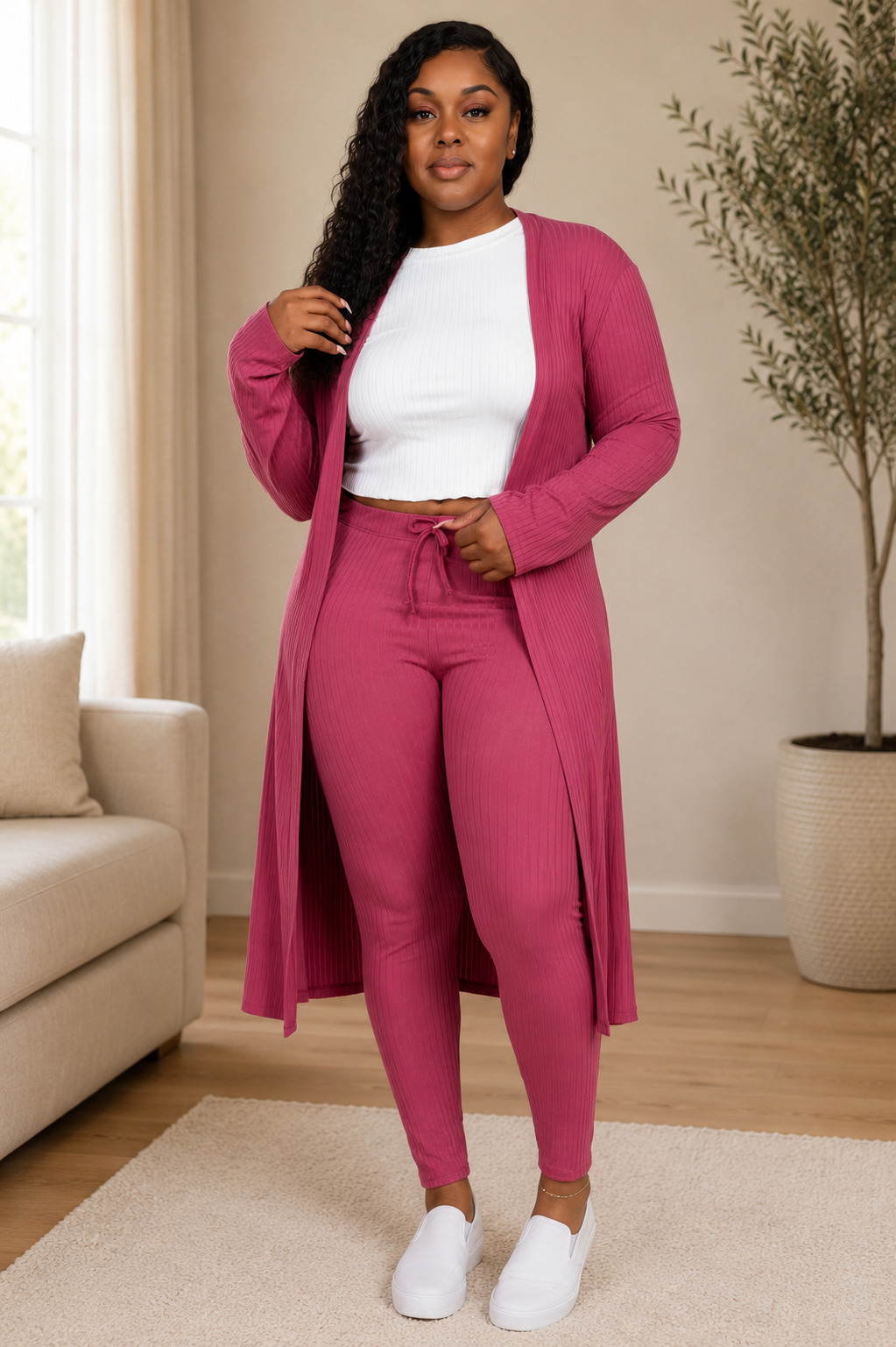 Midi Cardigan & Leggings Set