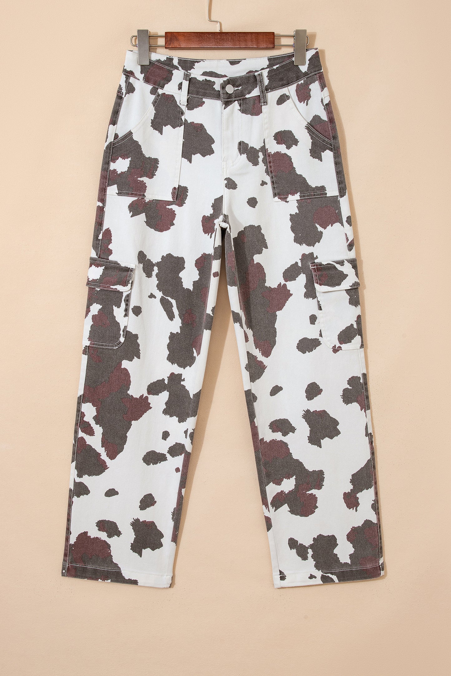Brown Cow Spots Multi Pocketed Jeans