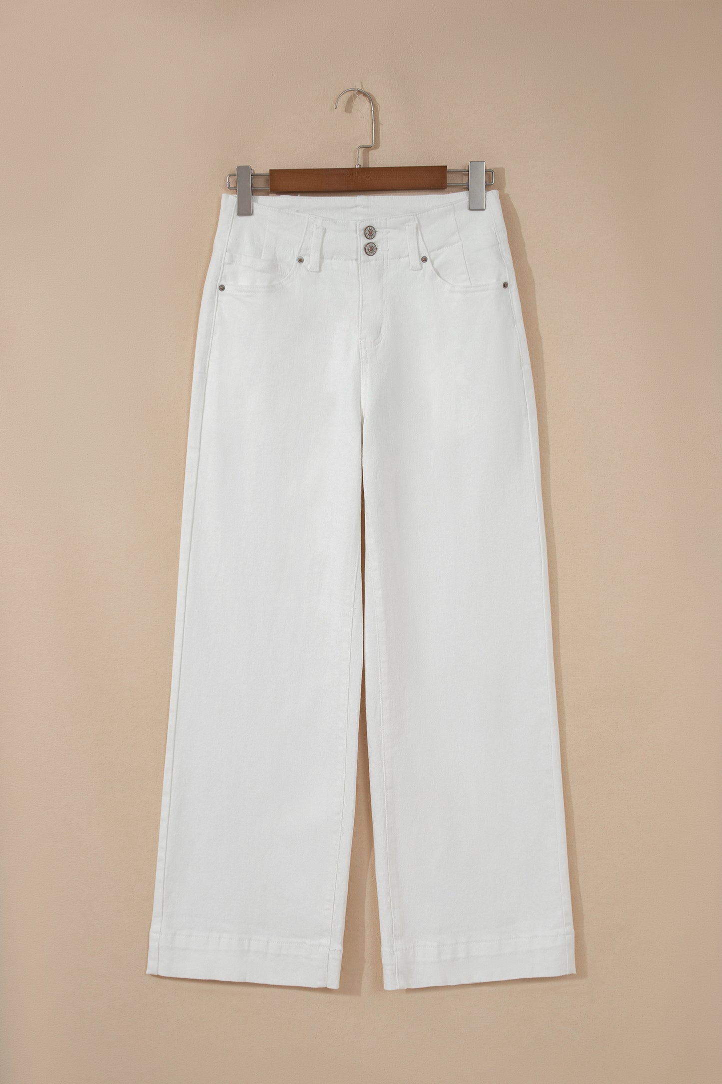 2-Button High Waist Wide Leg Jeans